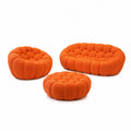 Salon détente, Trio, Canapé 2 places+Fauteuil+Pouf