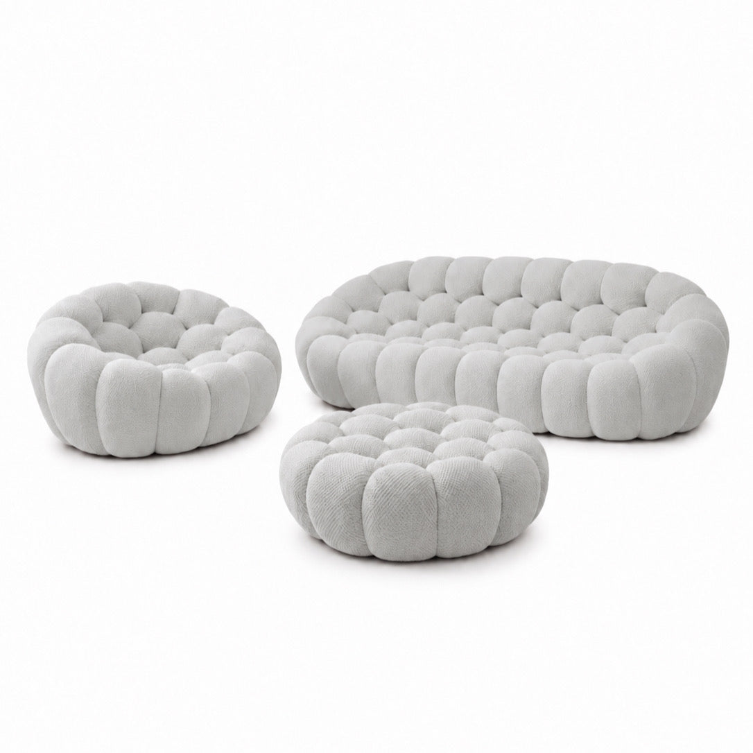 Grand salon, Trio, Canapé 3 places+Fauteuil+Pouf